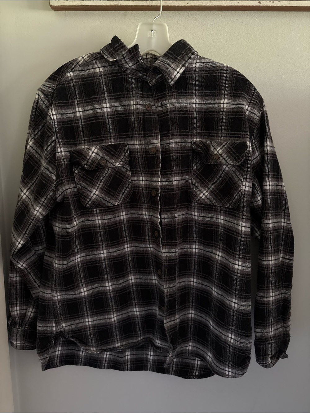 Jachs New York Men's Black and White Plaid Button-Down Shirt